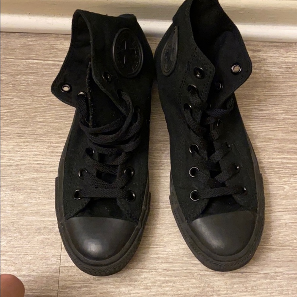 Black high top converse